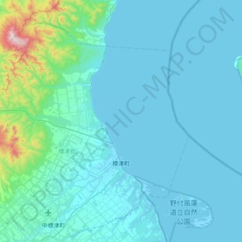 Topografische Karte 標津郡, Höhe, Relief