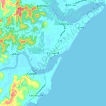 Topografische Karte Can-avid, Höhe, Relief