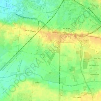 Topografische Karte La Tranchée, Höhe, Relief