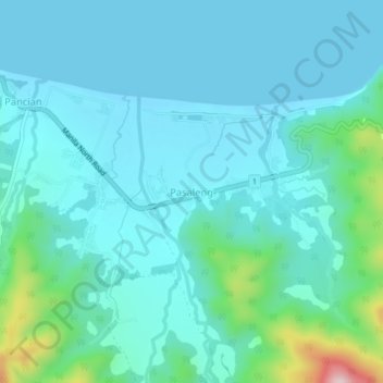 Topografische Karte Pasaleng, Höhe, Relief