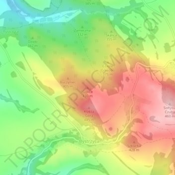 Topografische Karte Läuferberg, Höhe, Relief