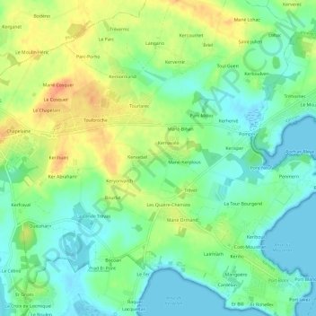 Topografische Karte Bréafort, Höhe, Relief