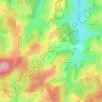 Topografische Karte Soulières, Höhe, Relief