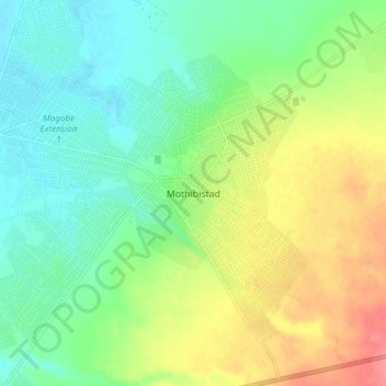 Topografische Karte Mothibistad, Höhe, Relief