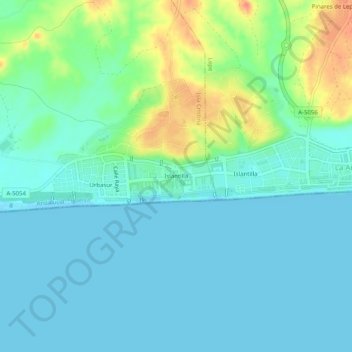 Topografische Karte Islantilla, Höhe, Relief