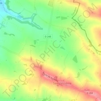 Topografische Karte A Labourdasse, Höhe, Relief