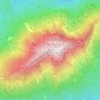 Topografische Karte Ötscher, Höhe, Relief