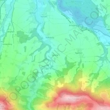 Topografische Karte Heitzing, Höhe, Relief