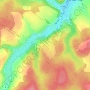 Topografische Karte Saint-Georges, Höhe, Relief