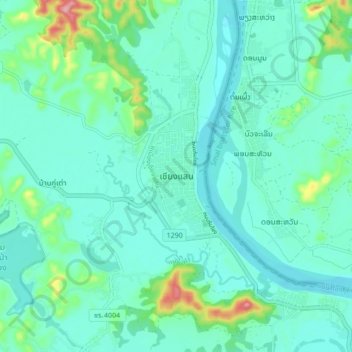 Topografische Karte Chiang Saen, Höhe, Relief