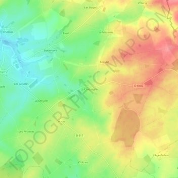 Topografische Karte La Chassagne, Höhe, Relief