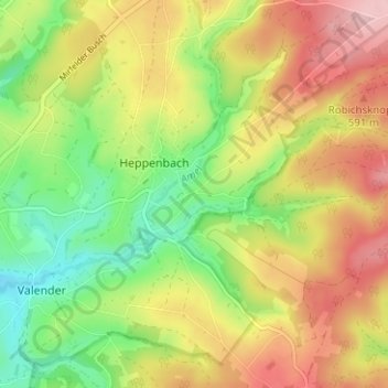 Topografische Karte Halenfeld, Höhe, Relief
