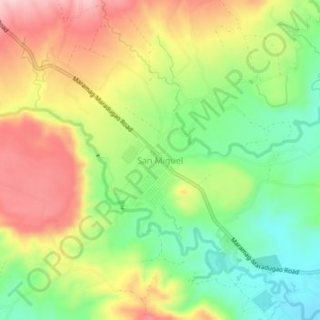 Topografische Karte San Miguel, Höhe, Relief