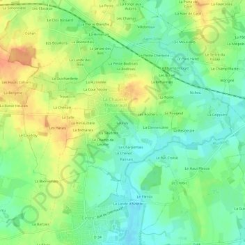 Topografische Karte Launay, Höhe, Relief