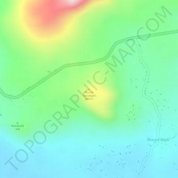 Topografische Karte Mount Tayungan, Höhe, Relief