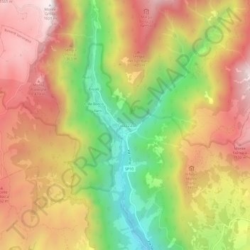 Topografische Karte Giazza, Höhe, Relief