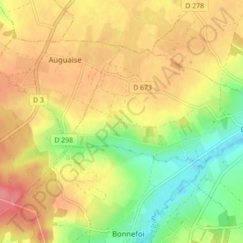 Topografische Karte Le Goutier, Höhe, Relief