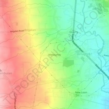 Topografische Karte Mahayahay, Höhe, Relief