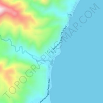 Topografische Karte Kalbay, Höhe, Relief