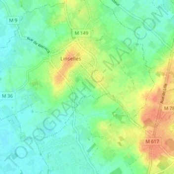 Topografische Karte La Vallée, Höhe, Relief