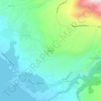 Topografische Karte Πύργος, Höhe, Relief