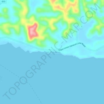 Topografische Karte Don Paulino, Höhe, Relief