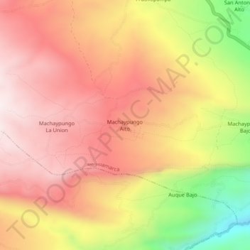 Topografische Karte Machaypungo Alto, Höhe, Relief