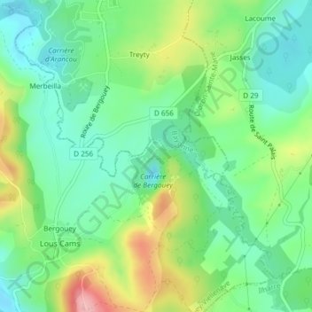 Topografische Karte Cami, Höhe, Relief