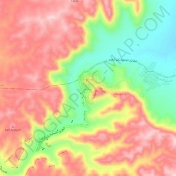 Topografische Karte Chenini, Höhe, Relief