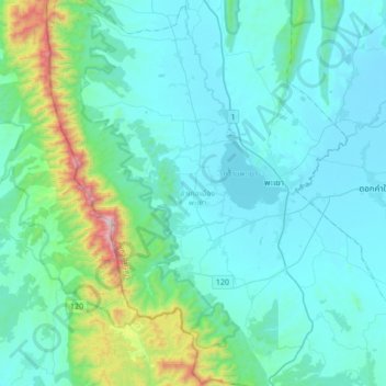 Topografische Karte Ban Sang, Höhe, Relief