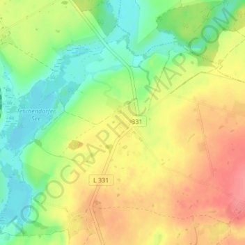 Topografische Karte Teschendorf, Höhe, Relief
