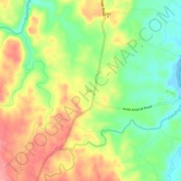 Topografische Karte Tara, Höhe, Relief