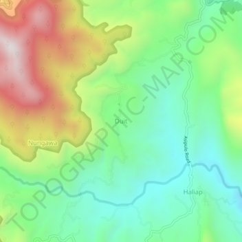 Topografische Karte Duit, Höhe, Relief