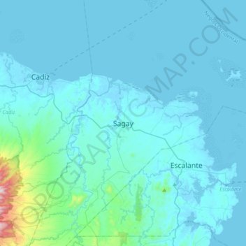 Topografische Karte Sagay, Höhe, Relief