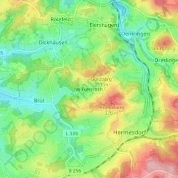 Topografische Karte Wilkenroth, Höhe, Relief