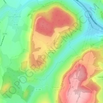 Topografische Karte Chaudenay-le-Château, Höhe, Relief