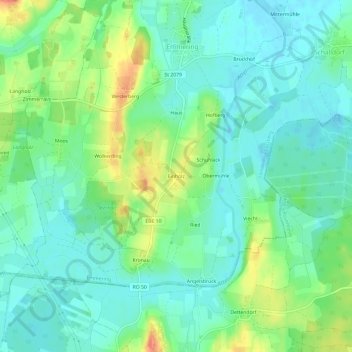 Topografische Karte Einholz, Höhe, Relief