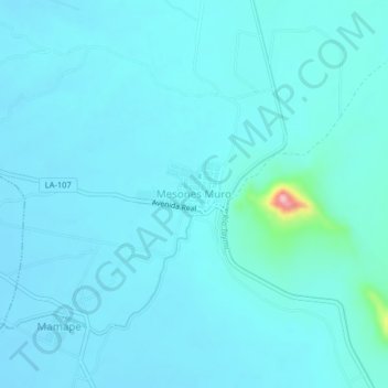 Topografische Karte Mesones Muro, Höhe, Relief