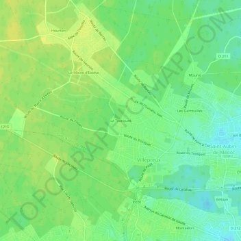 Topografische Karte Le Tronquet, Höhe, Relief
