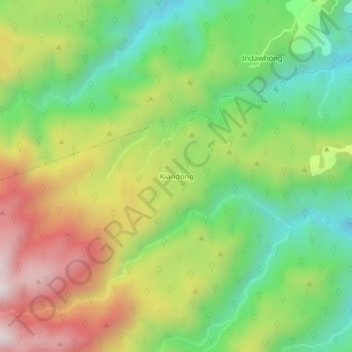 Topografische Karte Kiandong, Höhe, Relief