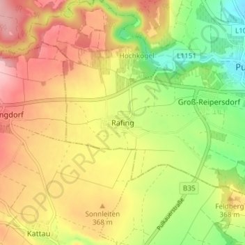 Topografische Karte Rafing, Höhe, Relief