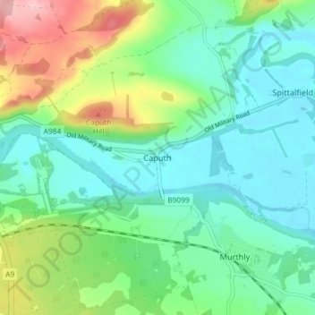 Topografische Karte Caputh, Höhe, Relief