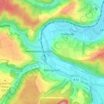Topografische Karte Harnrode - Am Rain, Höhe, Relief