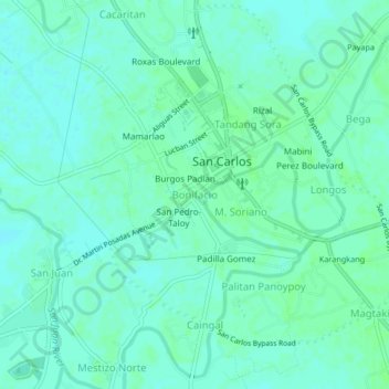 Topografische Karte Bonifacio, Höhe, Relief