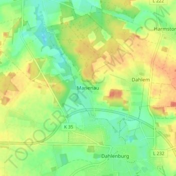 Topografische Karte Marienau, Höhe, Relief