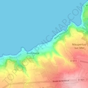 Topografische Karte La Vallée, Höhe, Relief