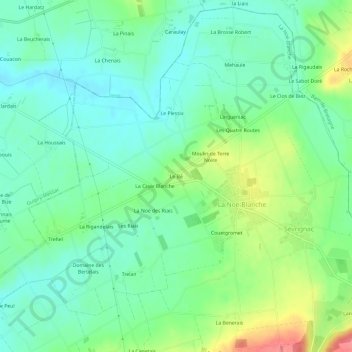 Topografische Karte Le Bé, Höhe, Relief