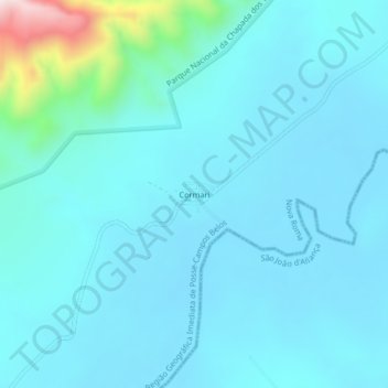 Topografische Karte Cormari, Höhe, Relief
