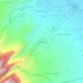 Topografische Karte Biyong, Höhe, Relief