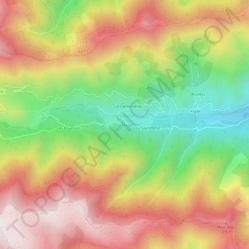 Topografische Karte Le Mazel, Höhe, Relief